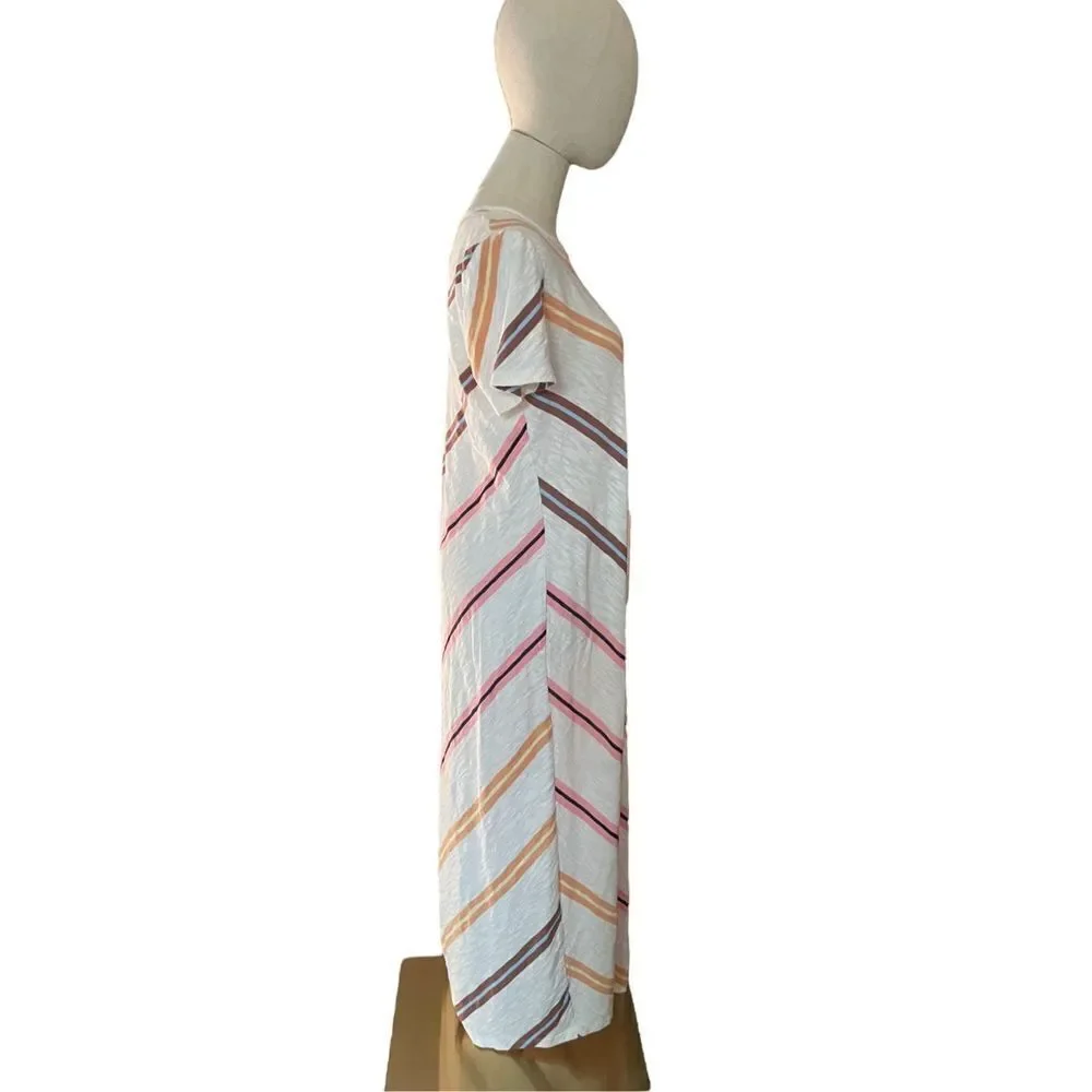 Lou & Grey Striped Maxi Tee Short Dress Sz Medium